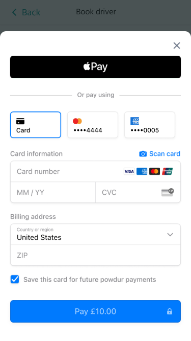 Client card details
